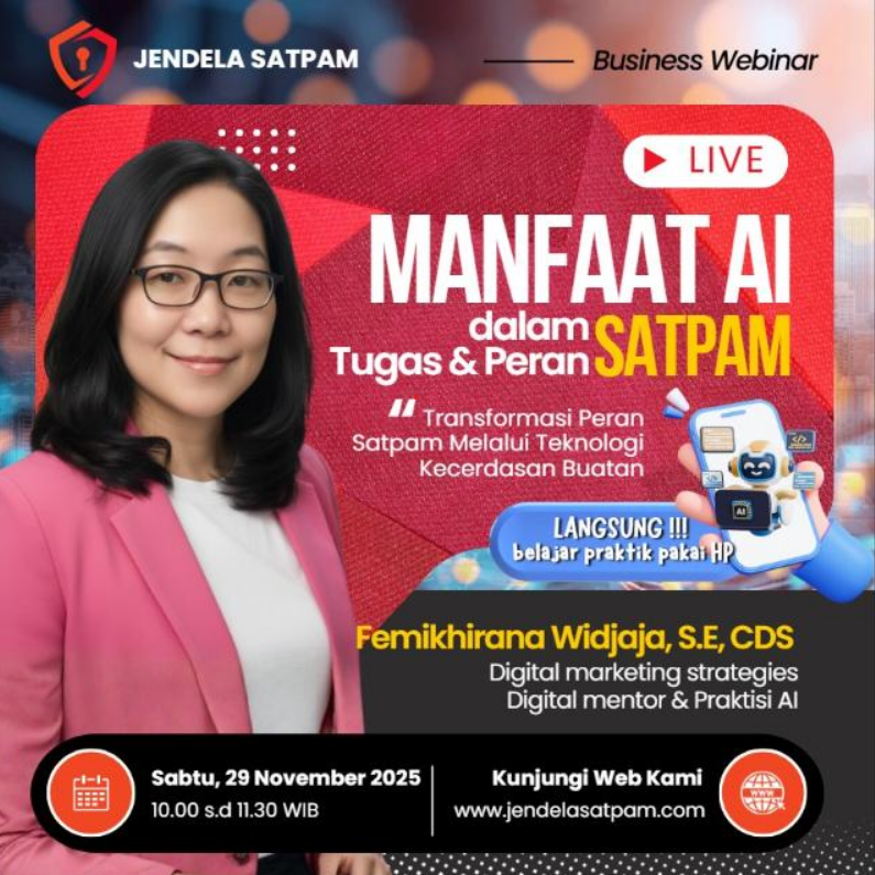 Pelatihan “Manfaat AI dalam Tugas & Peran Satpam” Sukses Digelar JendelaSatpam.com, Lebih dari 50 Peserta Ikuti Transformasi Digital Dunia Keamanan