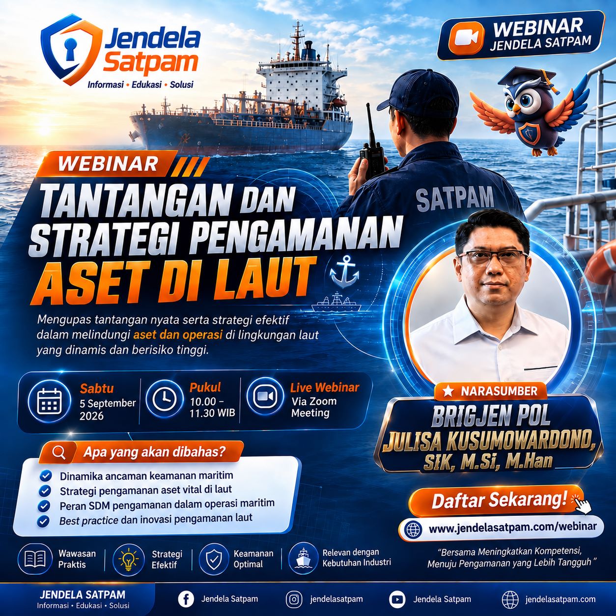 Webinar "Tantangan dan Strategi Pengamanan Aset di Laut”